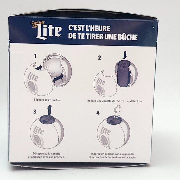 FUN MILLER LITE Beer Ornament BEERNAMENT BNIP Bulb Ornament Beer Can Pilsner - Picture 6 of 10